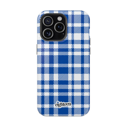 Royal Blue & White Sorority Plaid MagSafe Tough Case