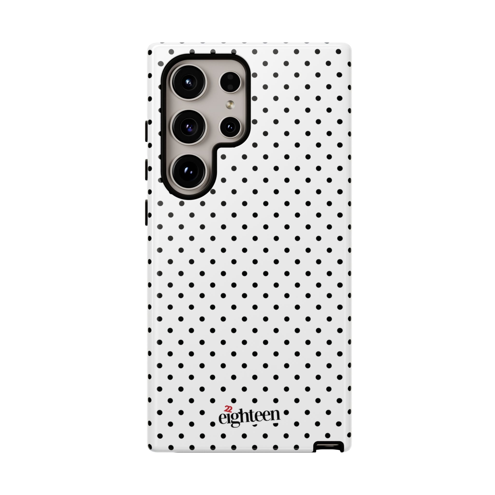 White Dotty Tough Phone Case