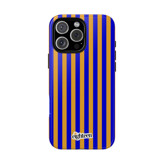 Royal Blue & Gold Stripe Tough Phone Case