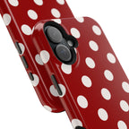 Crimson & Cream Polka Dot MagSafe Tough Case