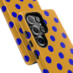 Royal Blue & Gold Polka Dot Tough Phone Case