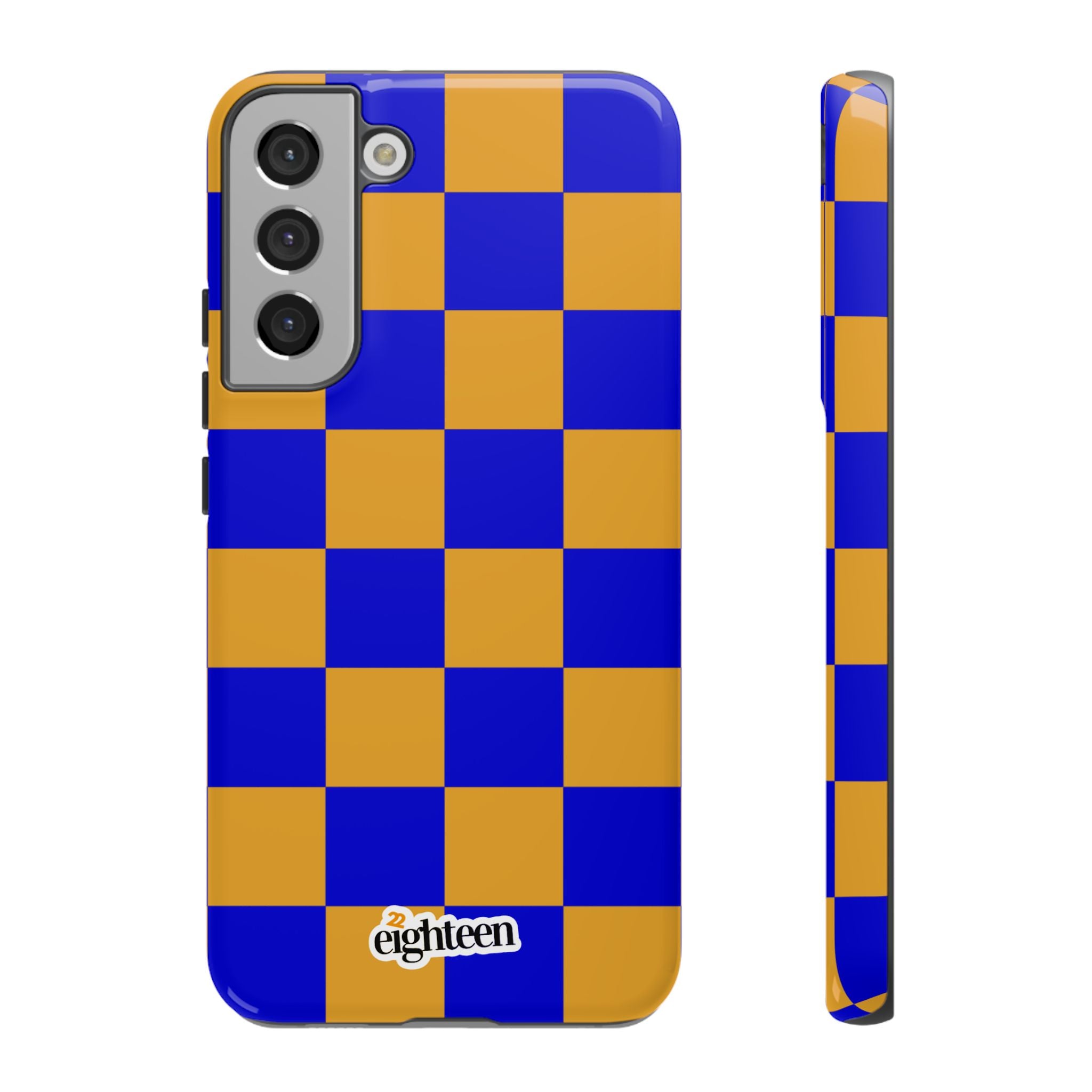 Royal Blue & Gold Check, Please! Tough Phone Case