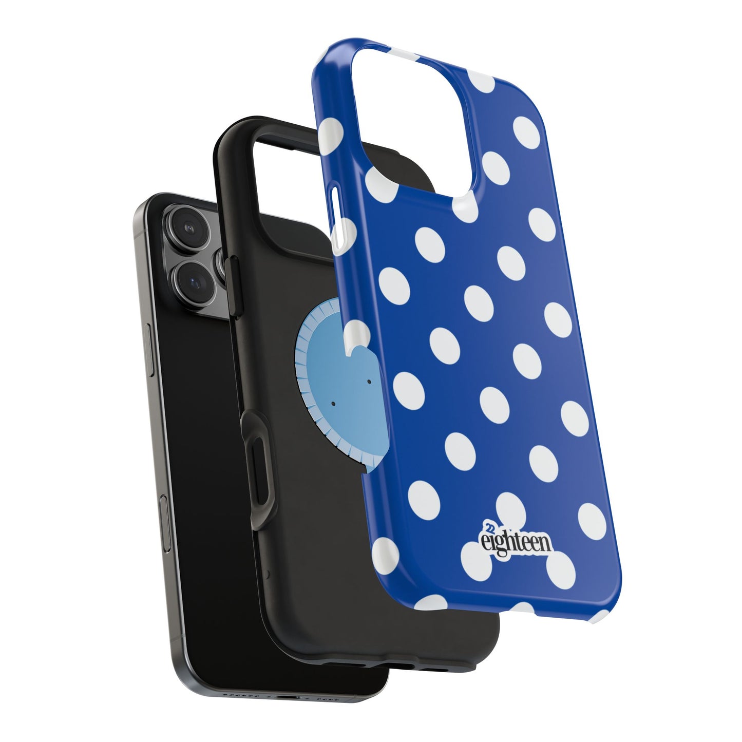 Royal Blue & White Sorority Polka Dot MagSafe Tough Case