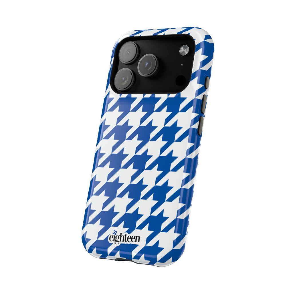 Royal Blue & White Staccato MagSafe Phone Case