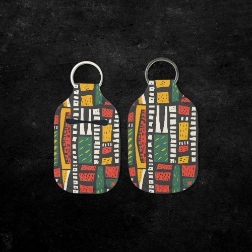 Mudcloth Hand Sanitizer Keychain