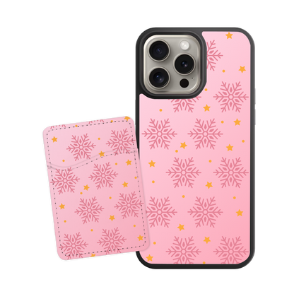 Pink Snowflake Case + Card Holder Bundle