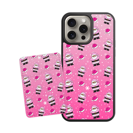 Pink Santa Case + Card Holder Bundle