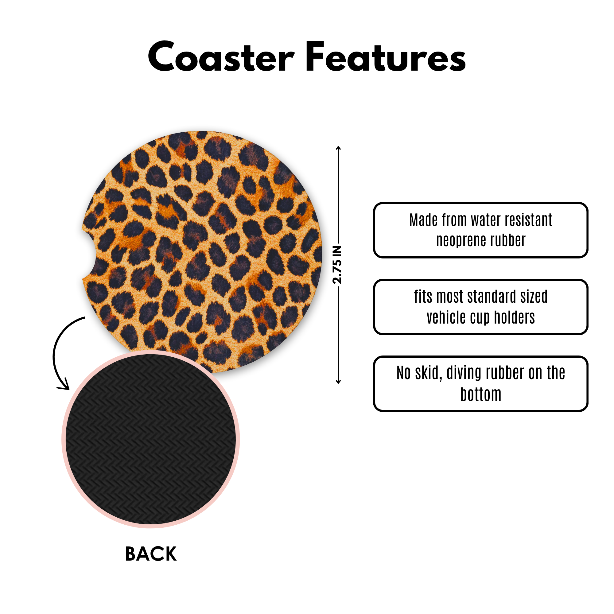 Lux Leopard Cute Coasters