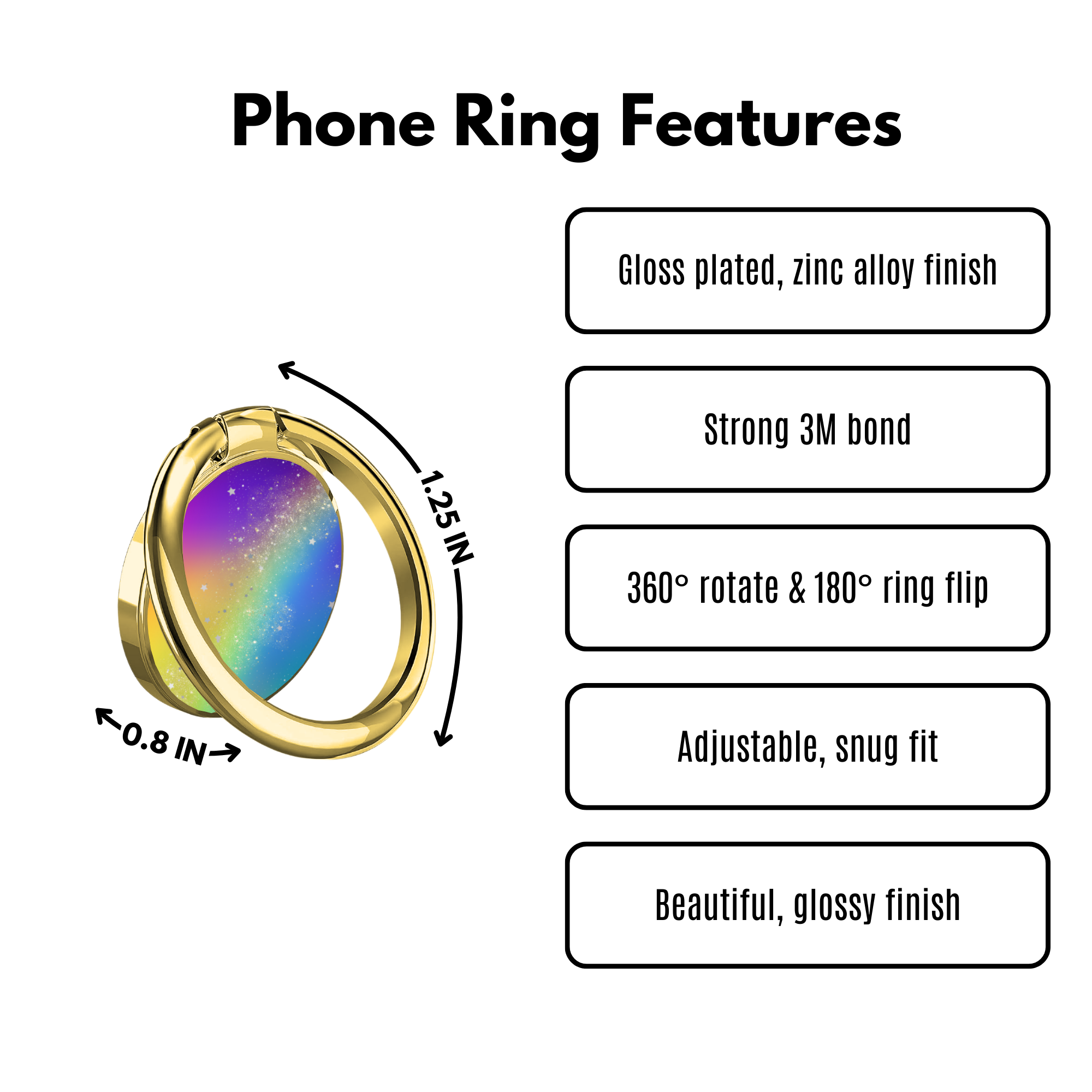 Rainbow Stardust Phone Ring