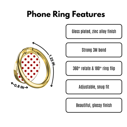 Black Sorority Polka Dot Phone Ring