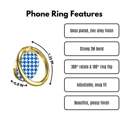 Black Sorority Houndstooth Phone Ring