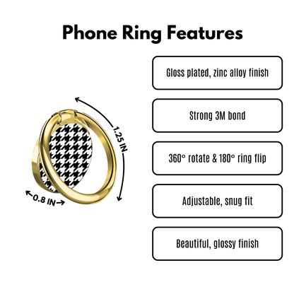 Colorblock Houndstooth Phone Ring