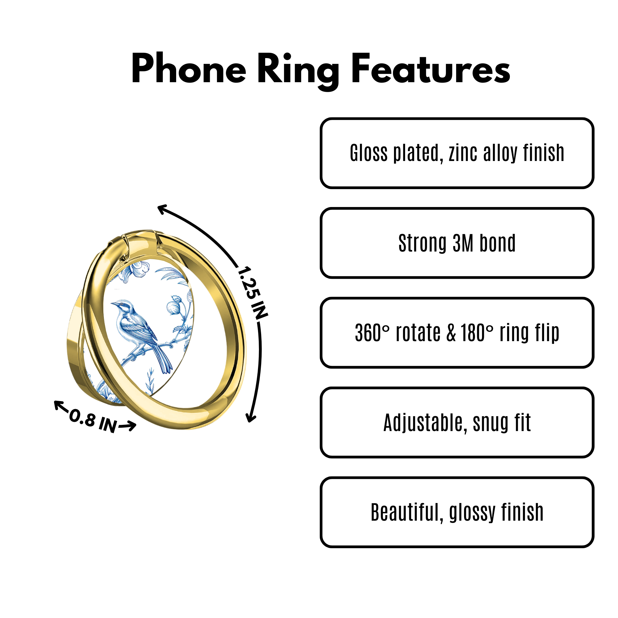 Porcelain Bird Phone Ring