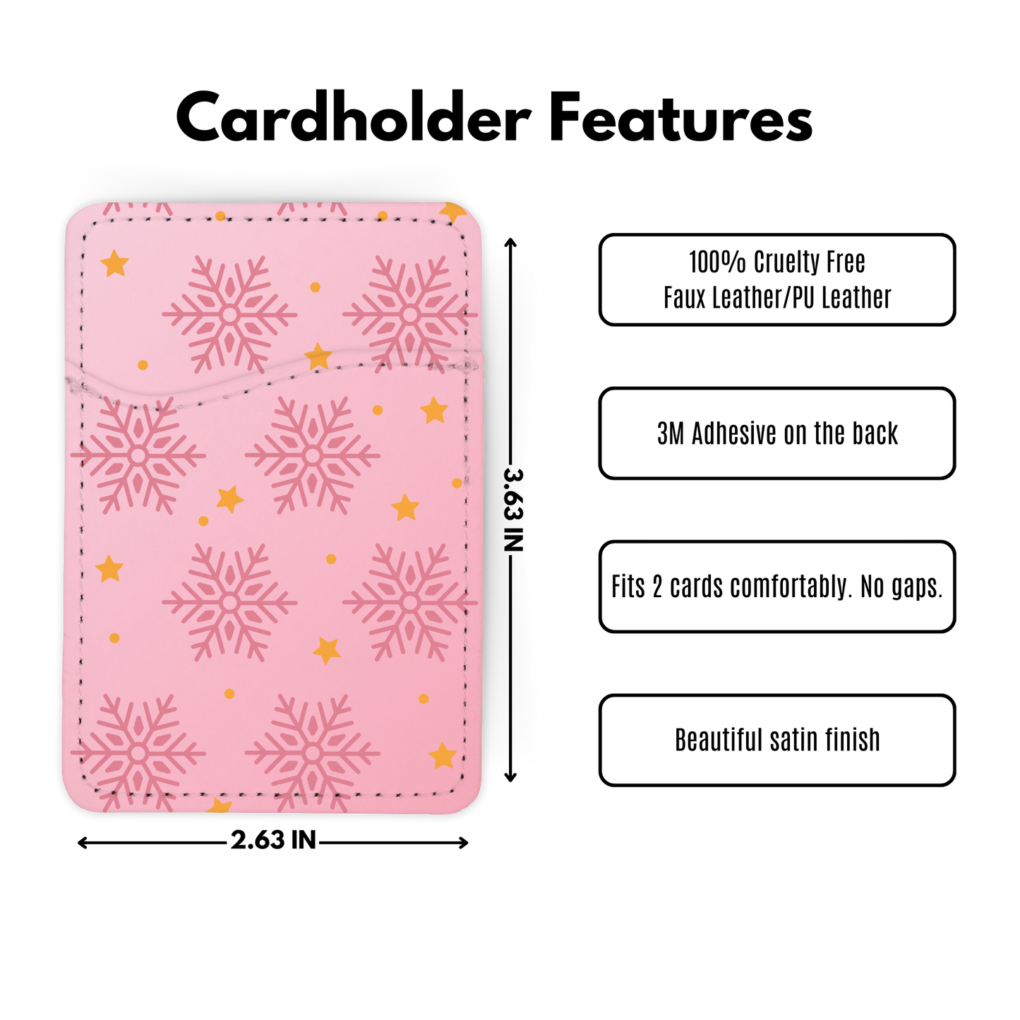 Pink Snowflake Case + Card Holder Bundle