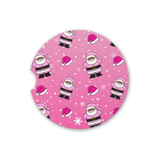 Pink Santa Car Cup Coasters