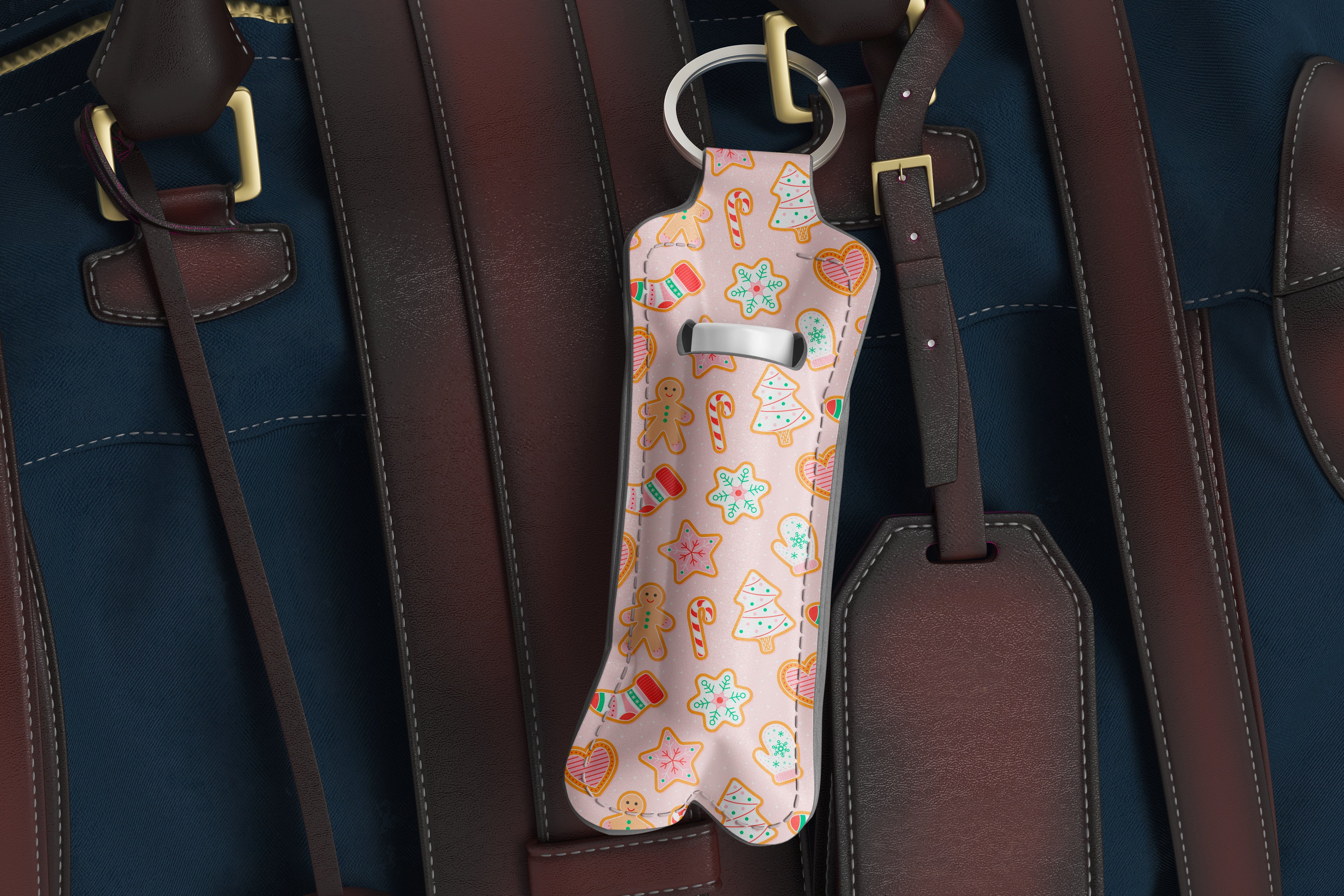 Gingerbread Bae Lip Balm Pouch Keychain