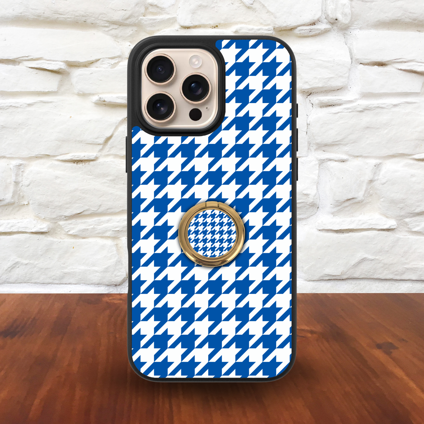 Black Sorority Houndstooth Phone Ring