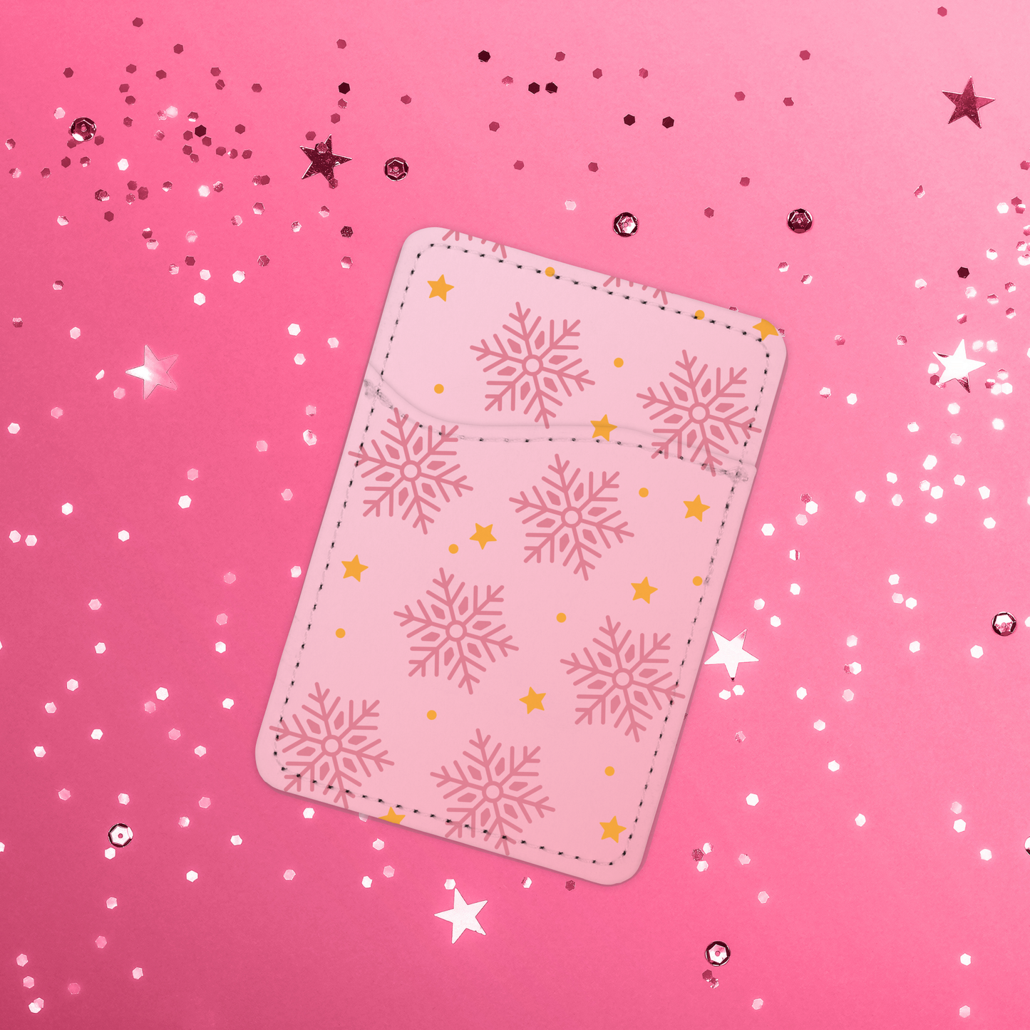 Pink Snowflake Case + Card Holder Bundle