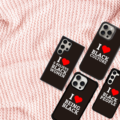 I HEART & Believe Black Women Flex Phone Case