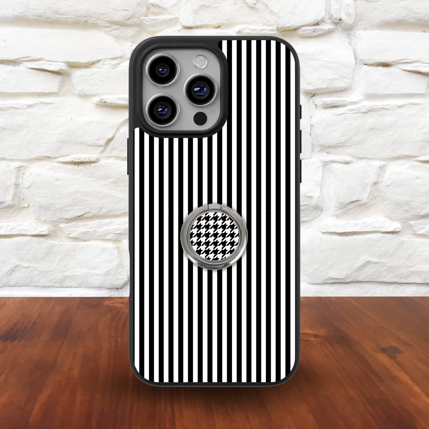 Colorblock Houndstooth Phone Ring
