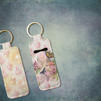 Vintage Bloom Lip Balm Pouch Keychain