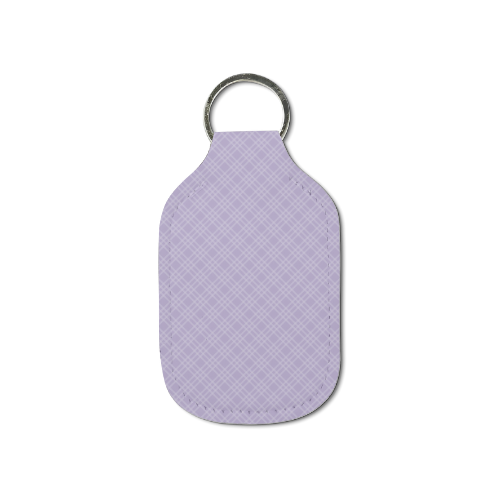 Lavender Plaid Hand Sanitizer Keychain