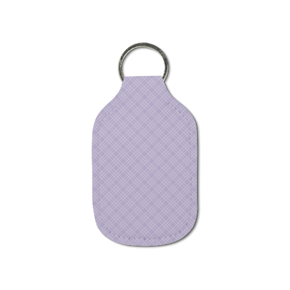 Lavender Plaid Hand Sanitizer Keychain