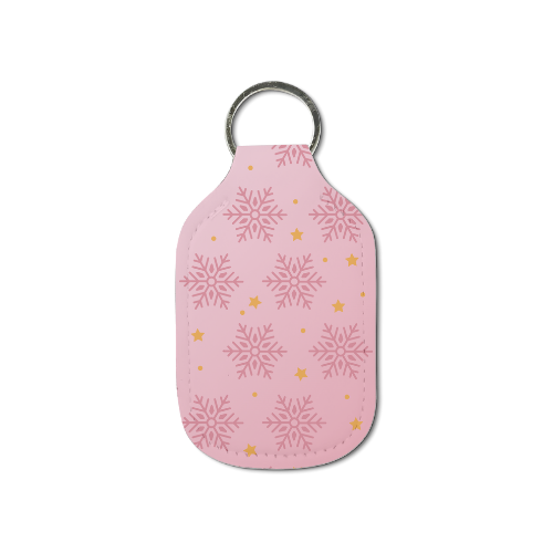 Pink Snowflake Hand Sanitizer Keychain