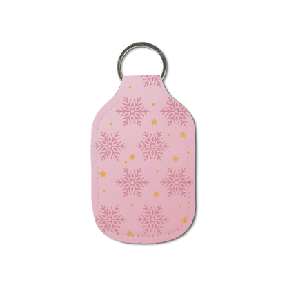 Pink Snowflake Hand Sanitizer Keychain