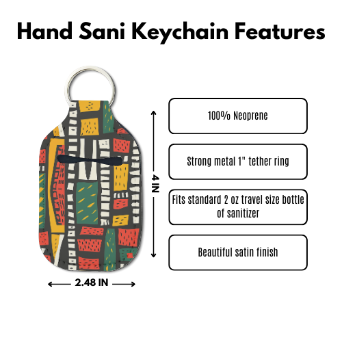 Mudcloth Hand Sanitizer Keychain