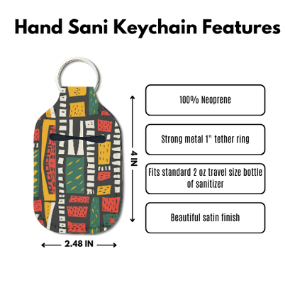 Mudcloth Hand Sanitizer Keychain