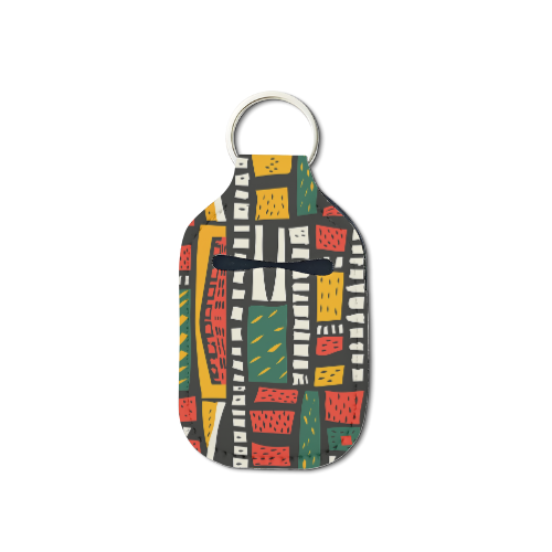 Mudcloth Hand Sanitizer Keychain