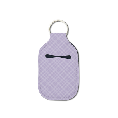 Lavender Plaid Hand Sanitizer Keychain