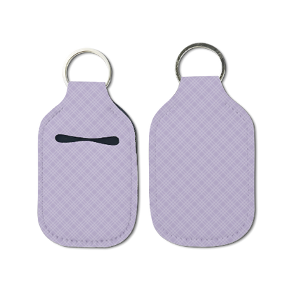 Lavender Plaid Hand Sanitizer Keychain