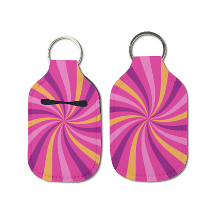 Pink Starburst Hand Sanitizer Keychain
