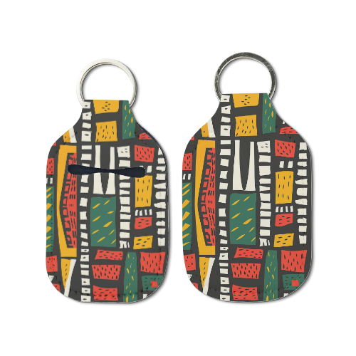 Mudcloth Hand Sanitizer Keychain