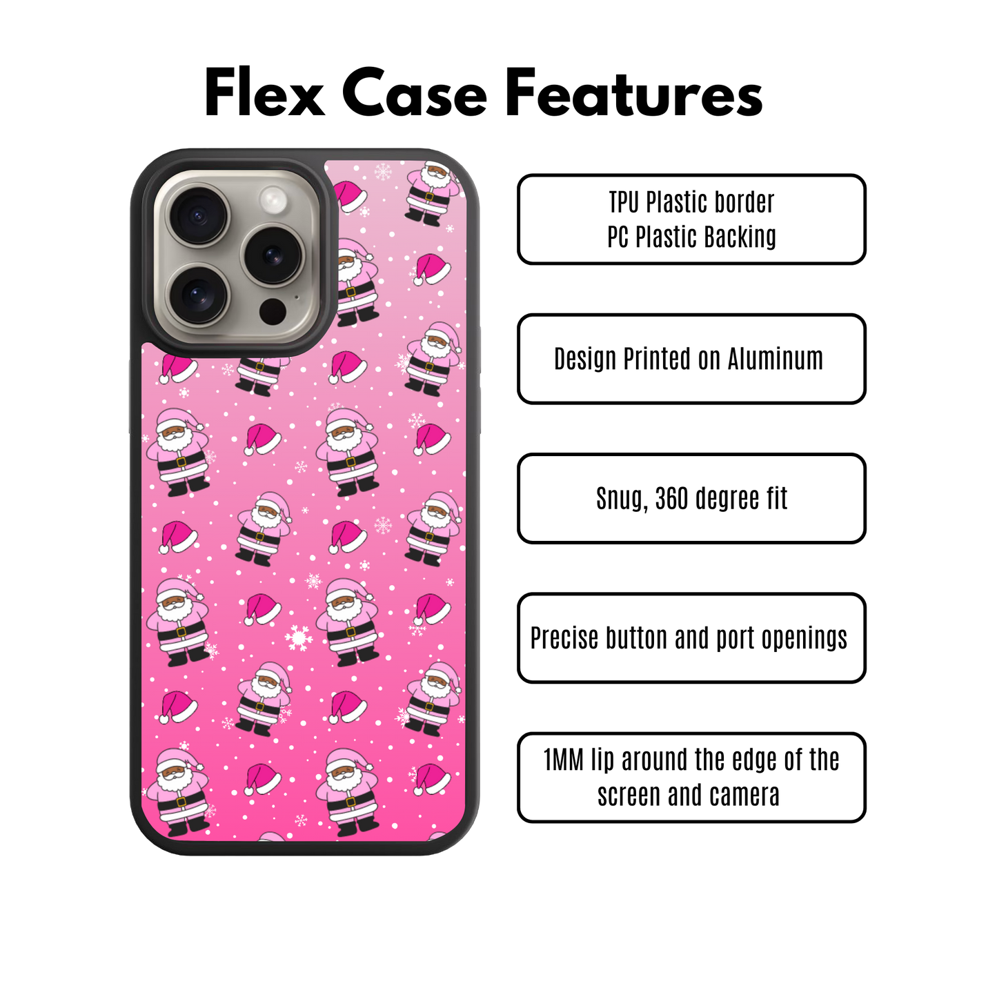 Pink Santa Flex Phone Case