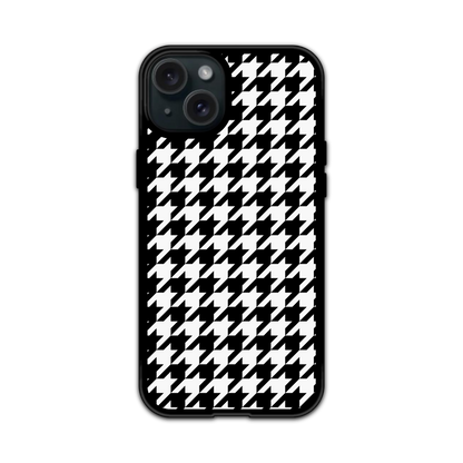 Colorblock Houndstooth Phone Case