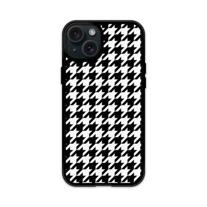 Colorblock Houndstooth Phone Case