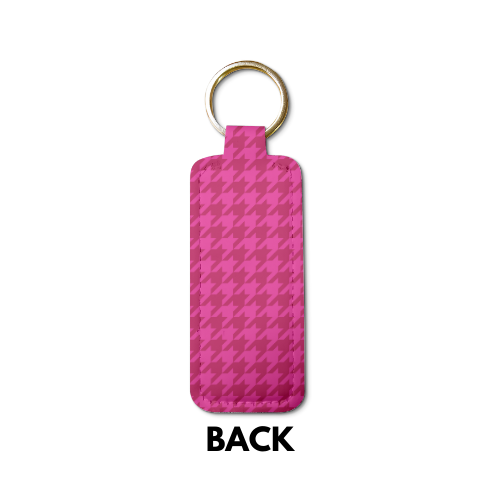 Monochrome Houndstooth Lip Balm Pouch Keychain