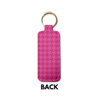 Monochrome Houndstooth Lip Balm Pouch Keychain