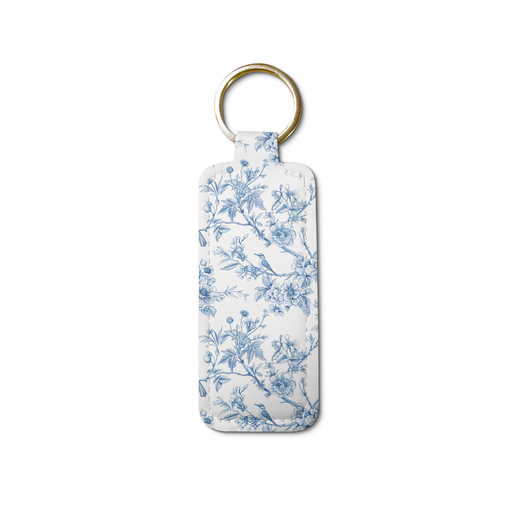 Porcelain Bloom Lip Balm Pouch Keychain