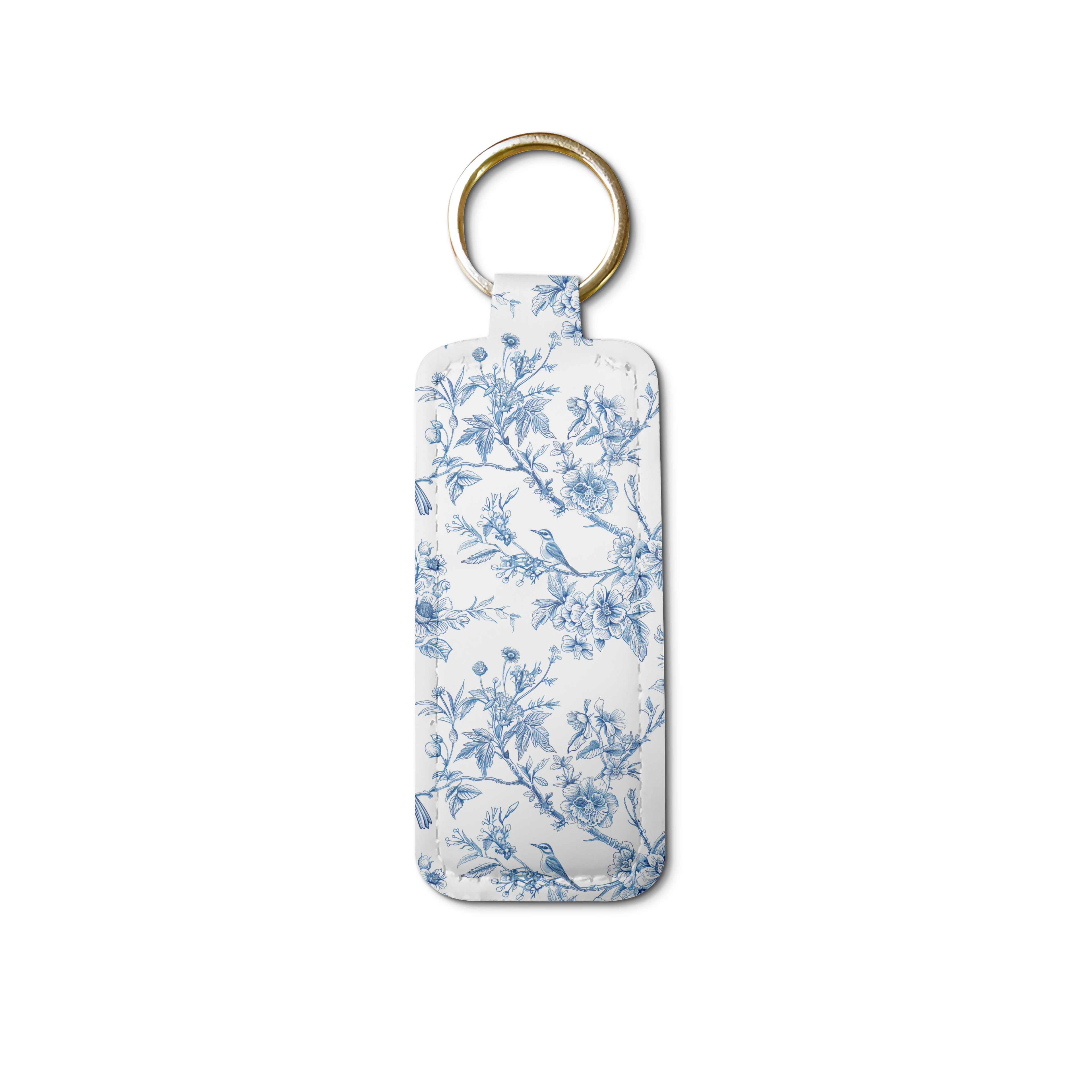Porcelain Bloom Lip Balm Pouch Keychain