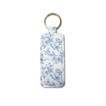 Porcelain Bloom Lip Balm Pouch Keychain