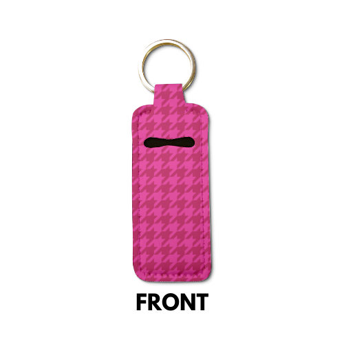 Monochrome Houndstooth Lip Balm Pouch Keychain