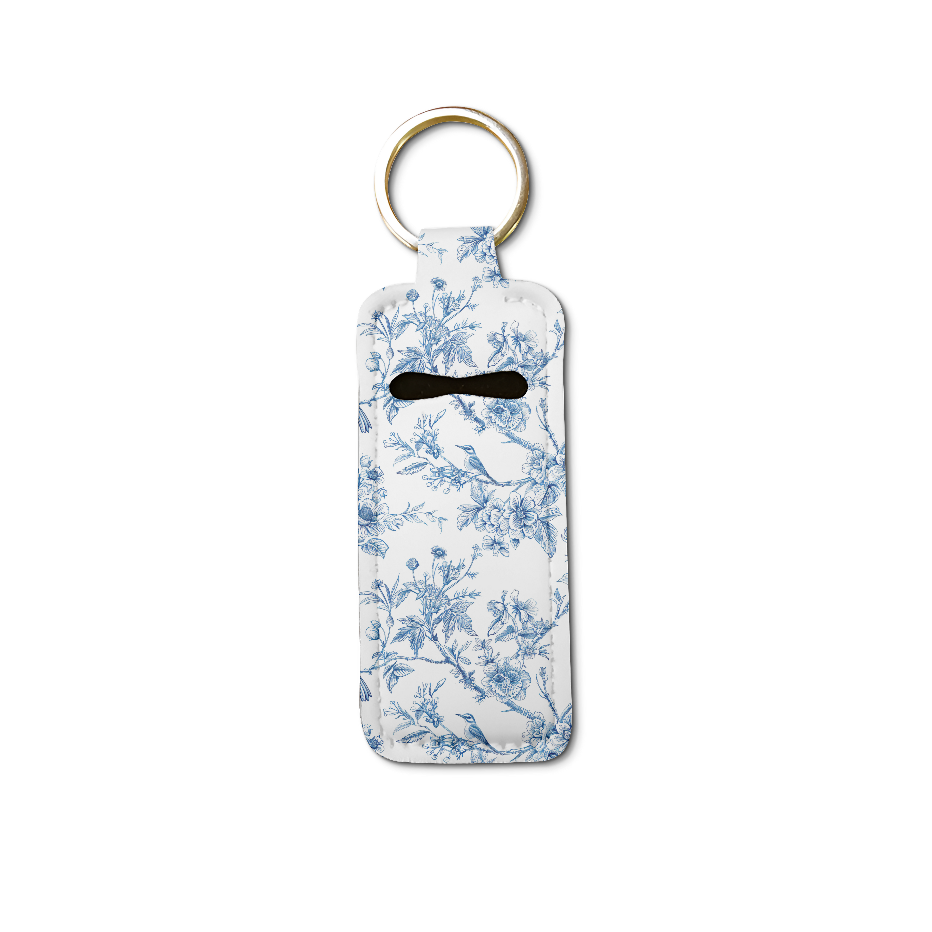 Porcelain Bloom Lip Balm Pouch Keychain