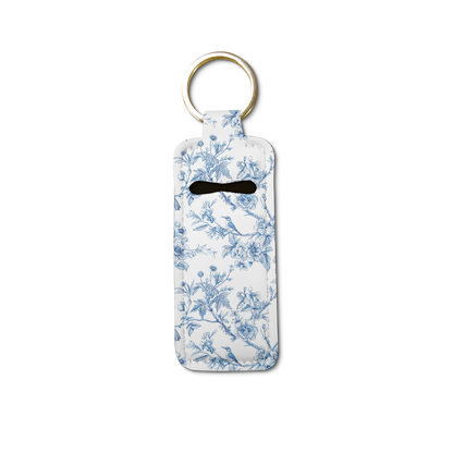 Porcelain Bloom Lip Balm Pouch Keychain