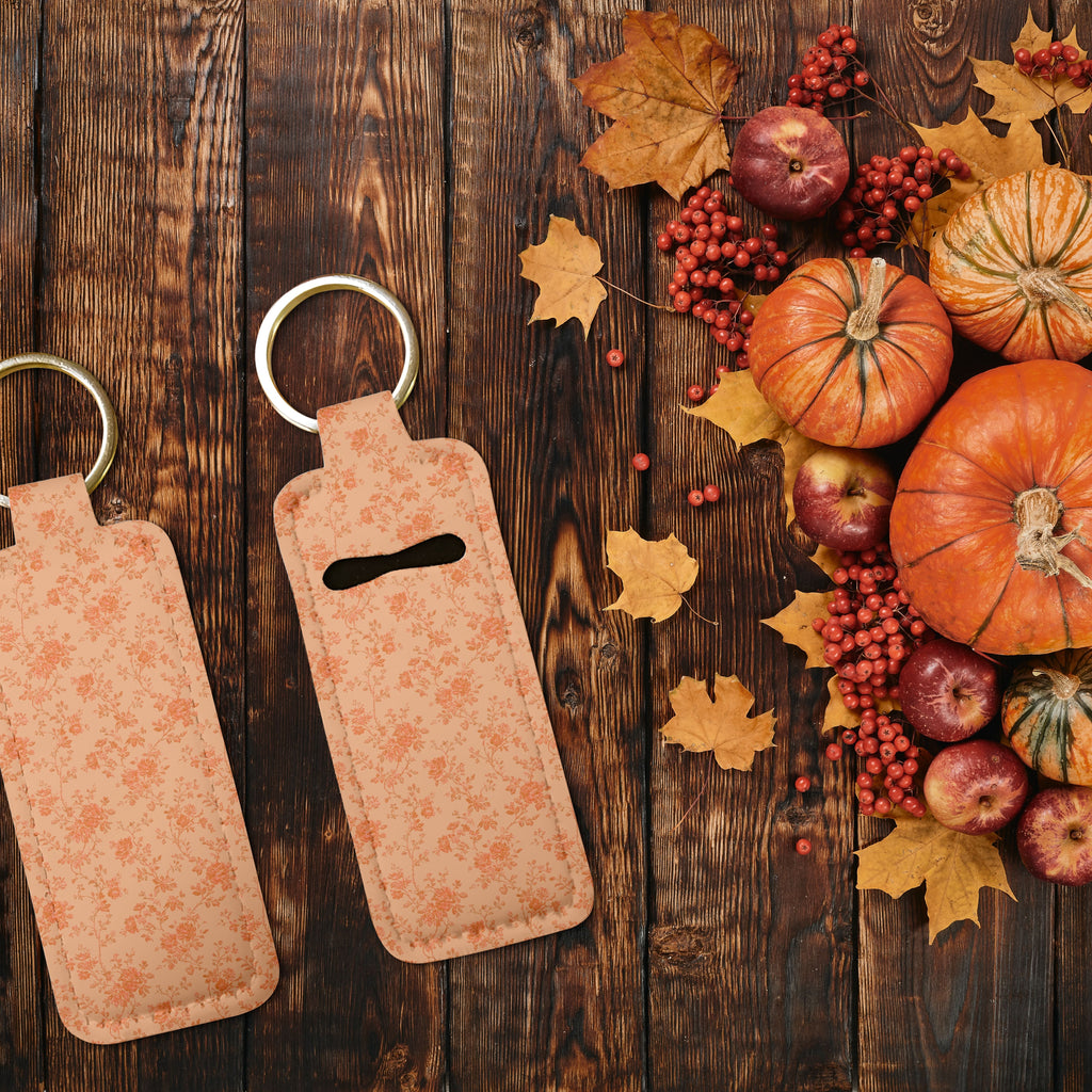 Brown Sugar Bloom  Lip Balm Pouch Keychain