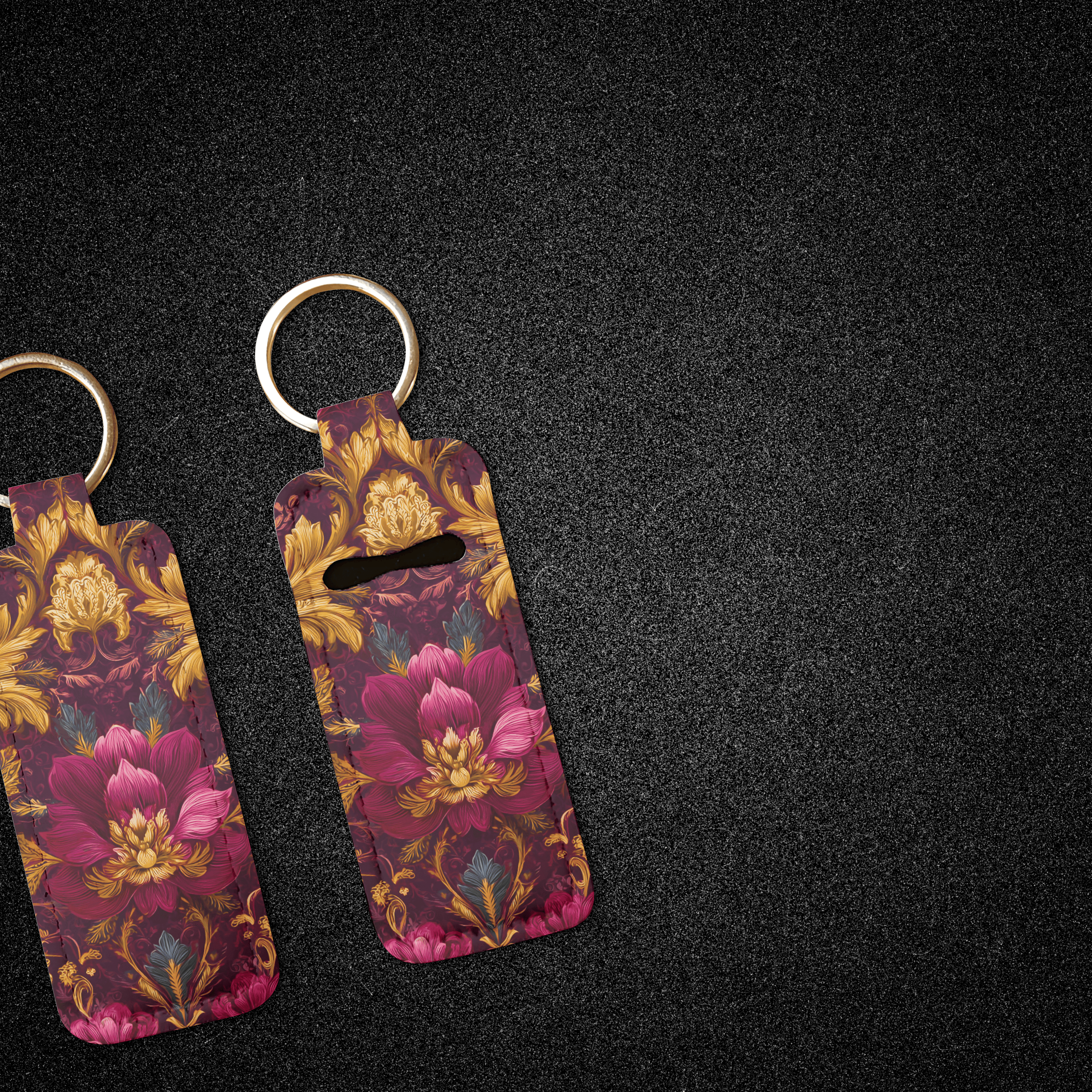 Gilded Dreams Lip Balm Pouch Keychain