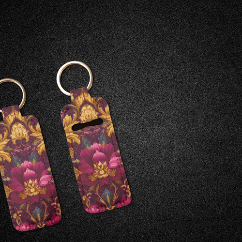 Gilded Dreams Lip Balm Pouch Keychain